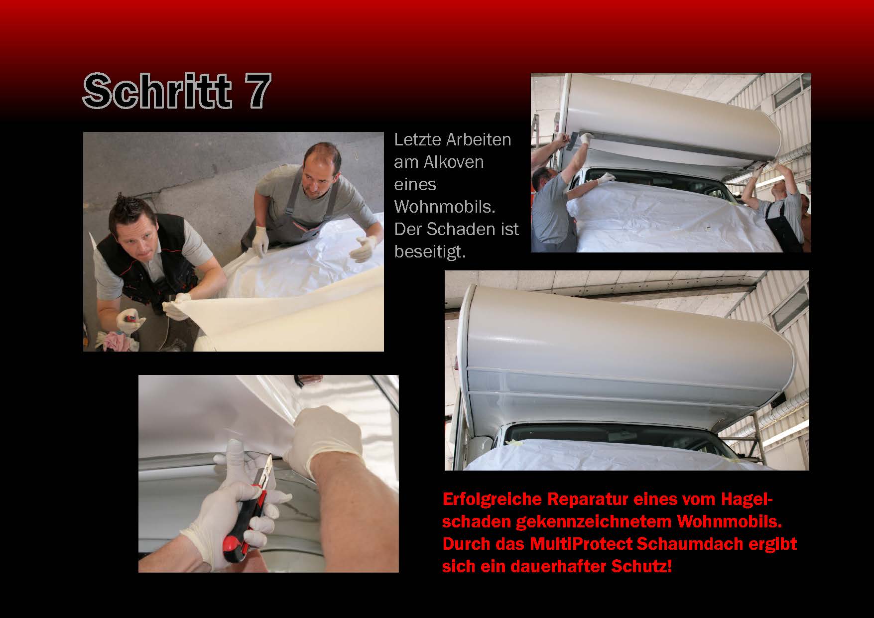 Das speziell fr Reisemobile und Wohnwagen entwickelte und europaweit patentierte WARU MultiProtect Schutzdach besteht aus einem Schaummaterial mit einer aufgelegten UV-bestndigen PVC-Plane. 
