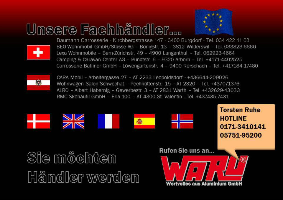 Fachh�ndler in der Schweiz - hier werden fachgerechte Reparaturen an Hagelsch�den mit dem WARU Multiprotect durchgef�hrt. Weitere H�ndler in der Schweiz, Italien, Holland. Rufen Sie uns an. Hotline Torsten Ruhe 01713410141